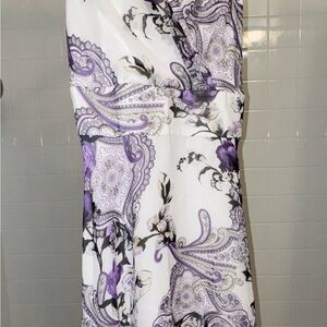 White House Black Market Purple and White Maxi Dress